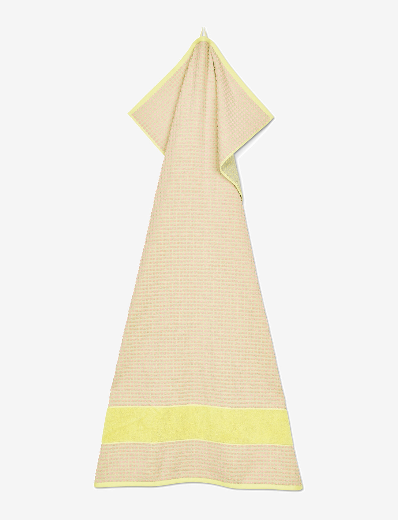 Juna - Check Towel 70x140 cm yellow/pink - kylpypyyhkeet - yellow/pink - 1