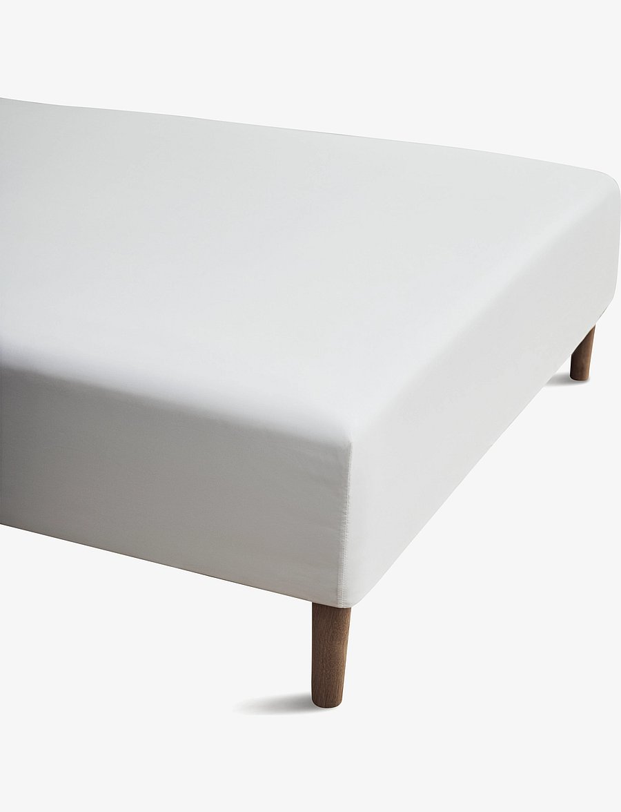 Juna - Percale Fitted sheet w/elastic 140x30x200 cm white - draps-housses - white - 1