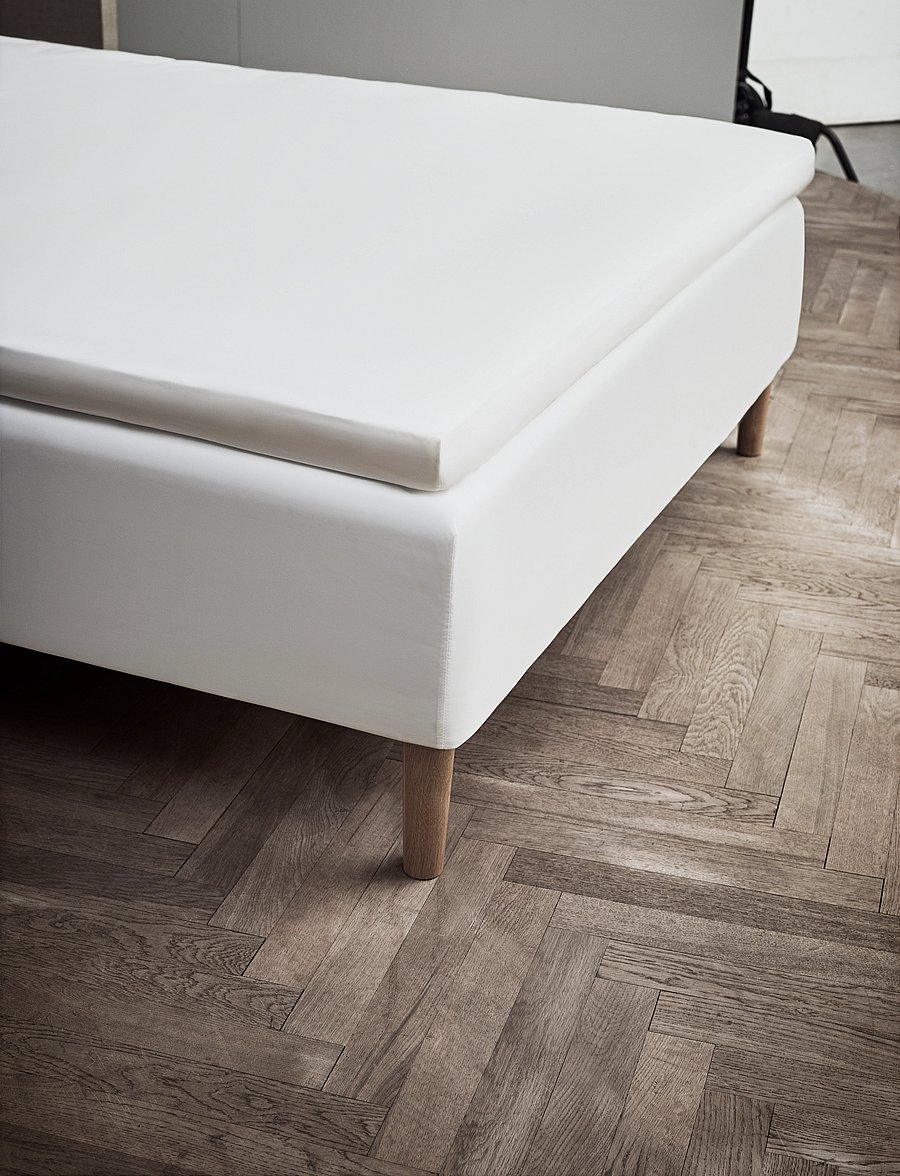 Juna - Percale Fitted sheet w/elastic 180x30x210 cm white - die niedrigsten preise - white - 1