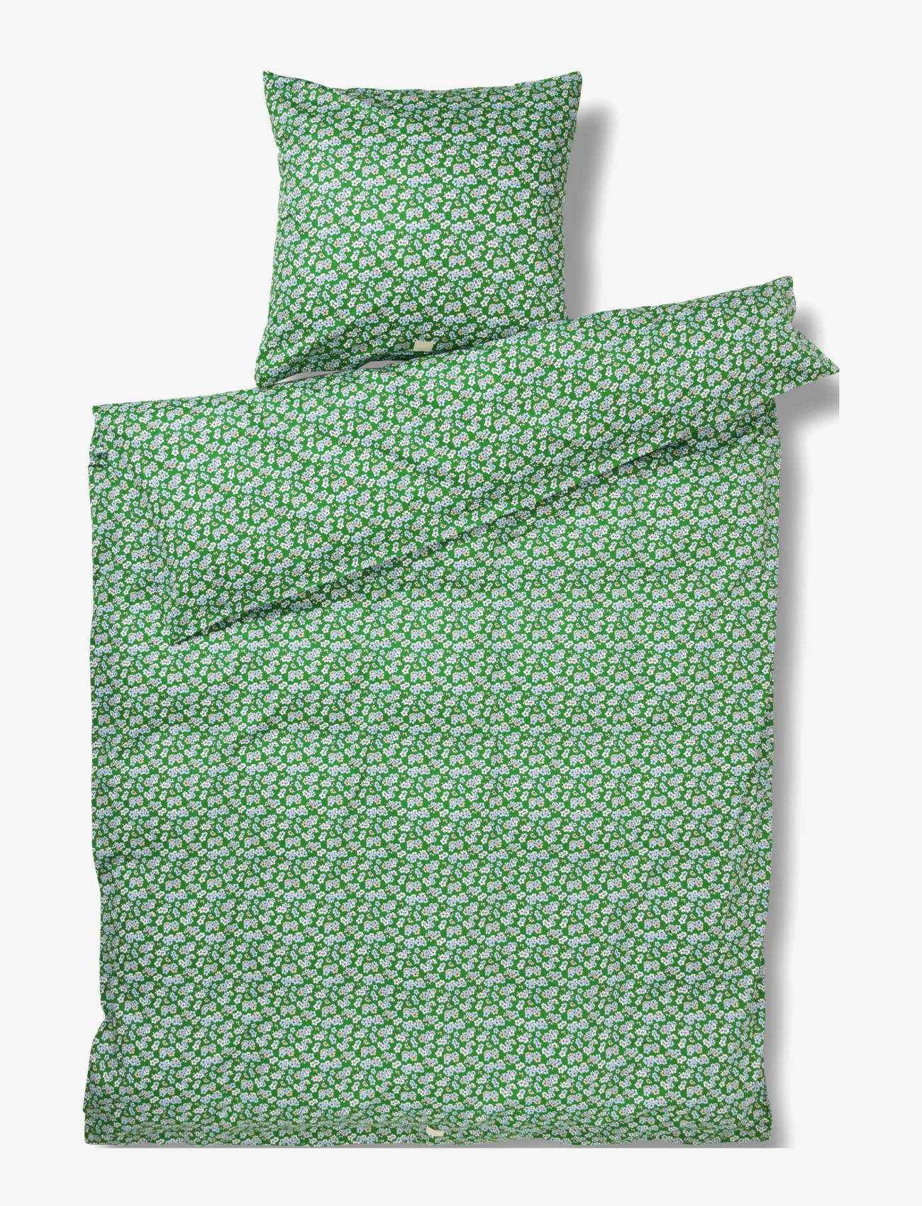 Juna Pleasantly Sengetøj 140X200 Cm Grøn, Duvet Covers, Grøn, Str: 140X200;60X63CM