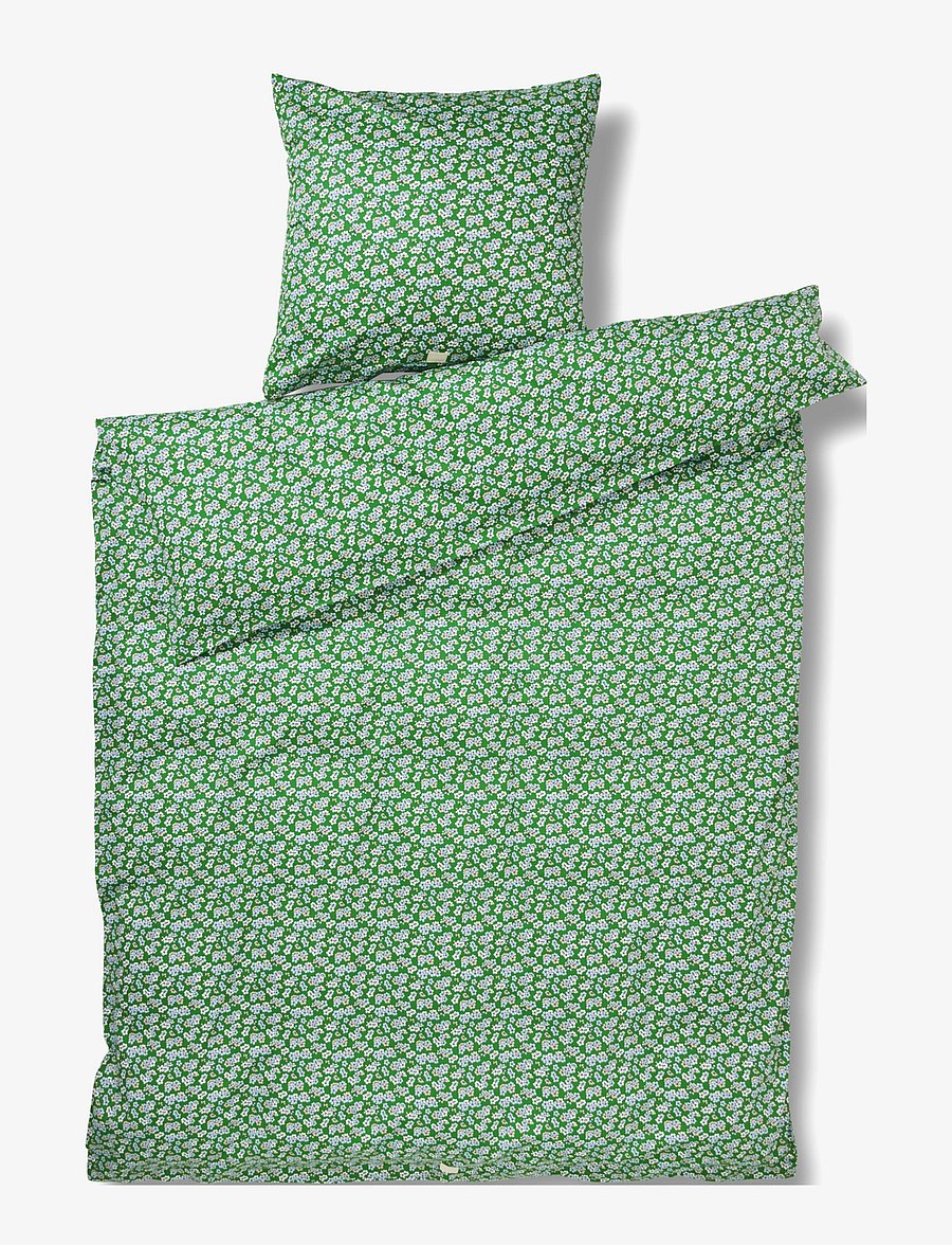 Juna - Pleasantly Sengetøj 140x200 cm grøn - køb efter pris - green - 1