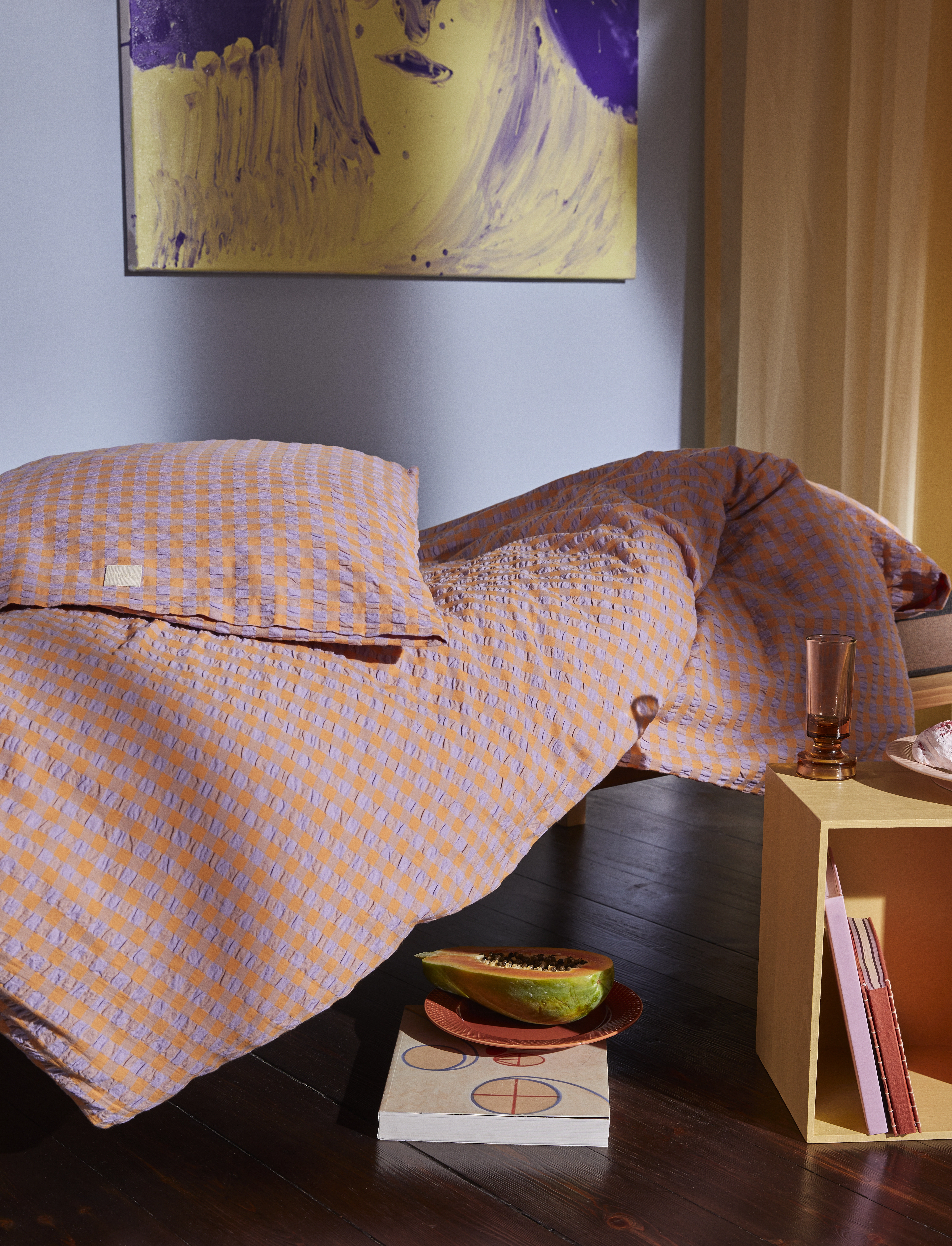 Juna - Bæk&Bølge Bed linen 140x200 cm lavender/peach - lavender/peach - 1