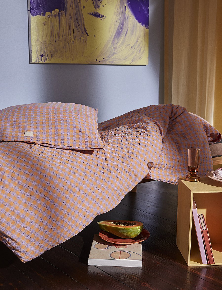 Juna - Bæk&Bølge Bed linen 140x200 cm lavender/peach - lavender/peach - 1