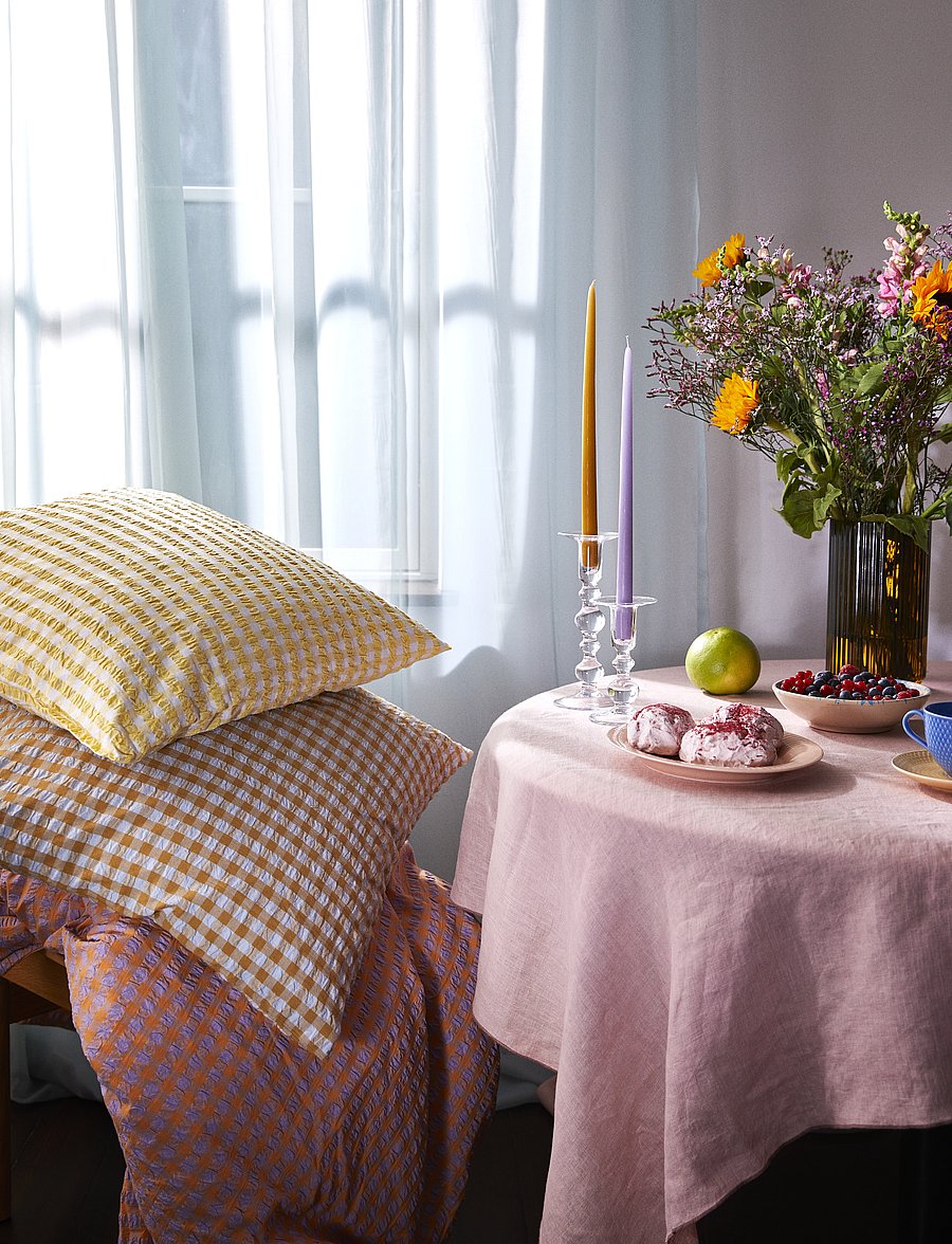 Juna - Bæk&Bølge Bed linen 140x200 cm lavender/peach - lavender/peach - 3