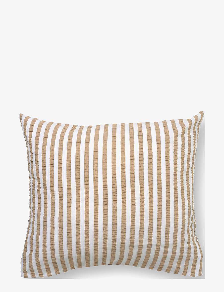 Juna - Bæk&Bølge Lines Pillowcase 60x50 cm SE - sand/white - 0