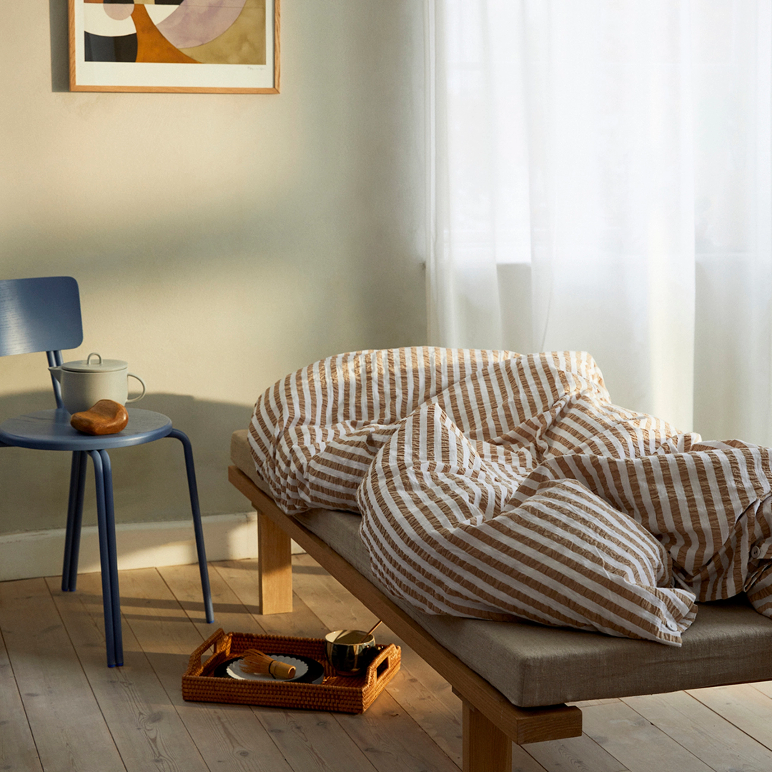 Juna - Bæk&Bølge Lines Pillowcase 60x50 cm SE - sand/white - 3