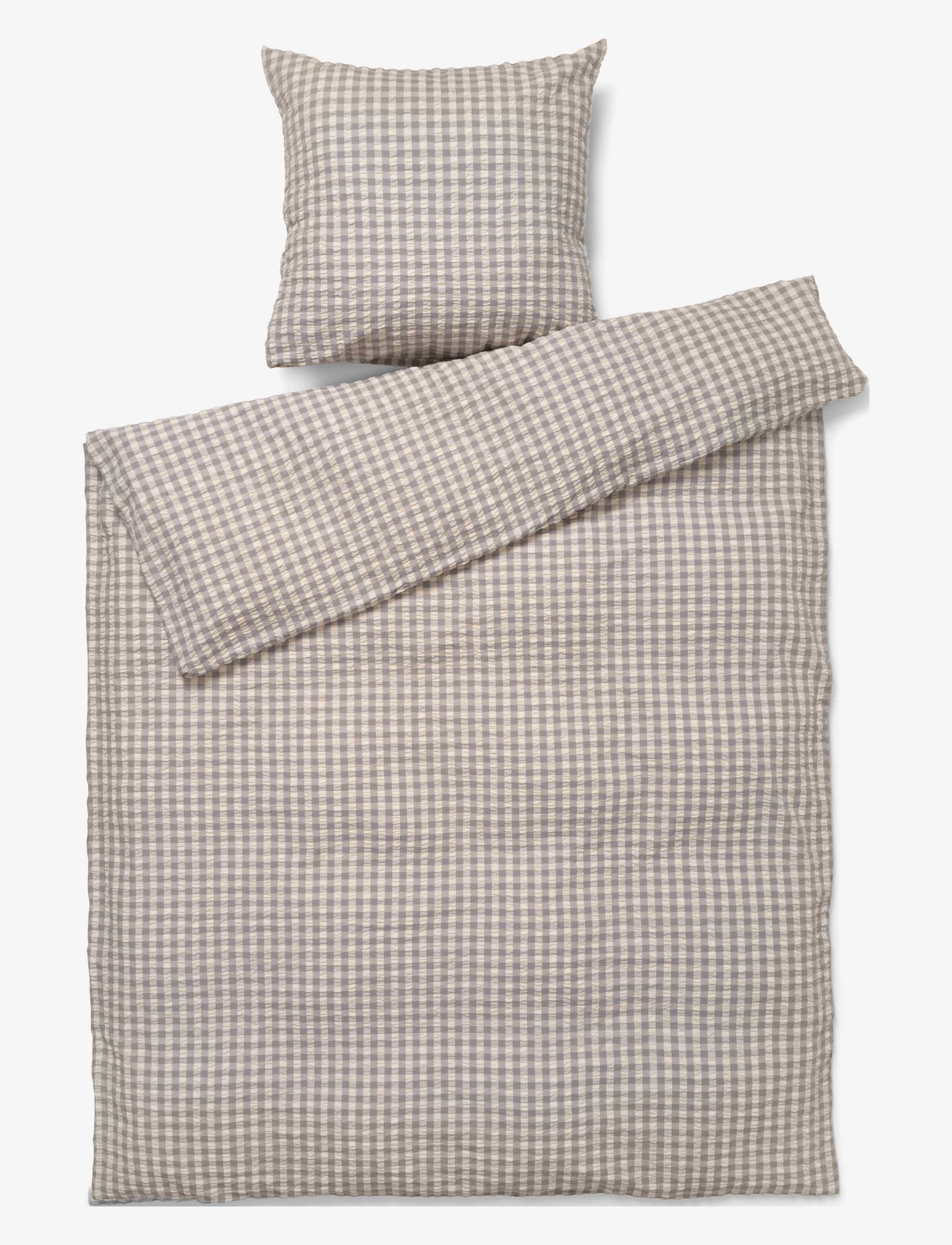 JUNA Bæk&Bølge Sengetøj /Birk 140X220 Cm Dk Grau - 140X220CM 60X63CM - Unisex