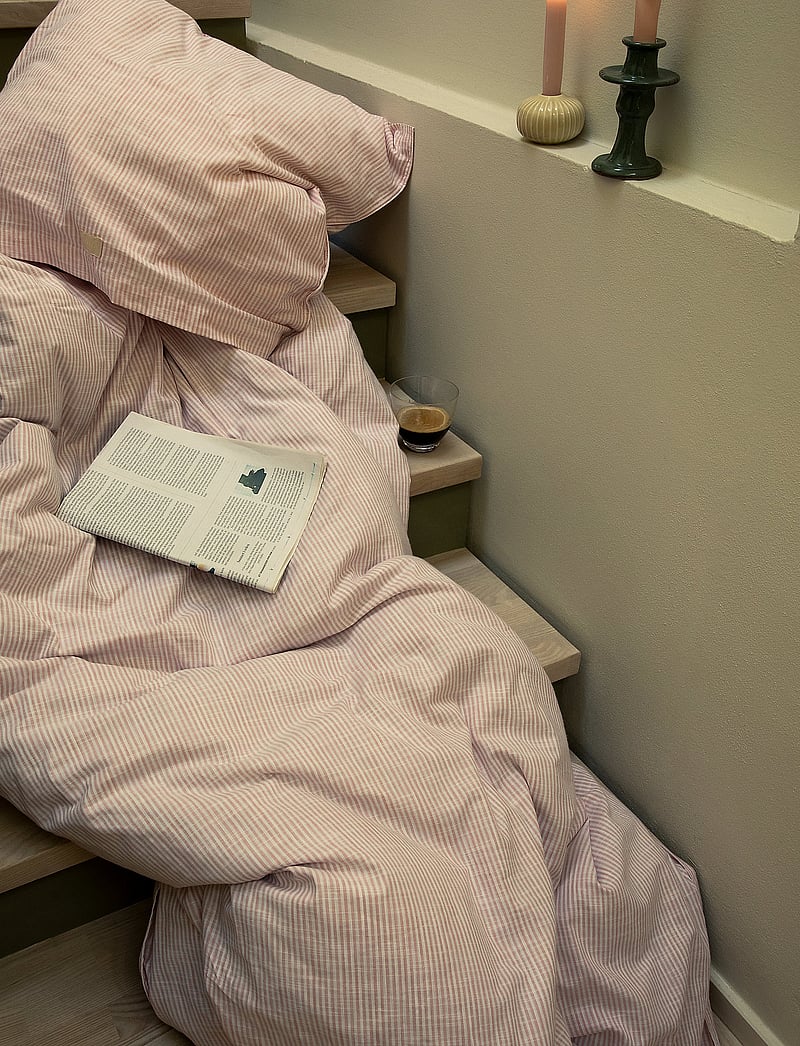 Juna - Monochrome Lines Bed linen 140x220 cm rose/white NO - nach preis einkaufen - rose/white - 3