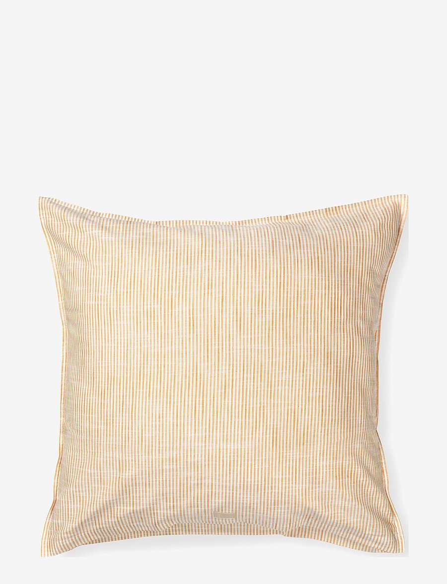 Juna - Monochrome Lines Bed linen 220x220 cm SE - ochre/white - 2