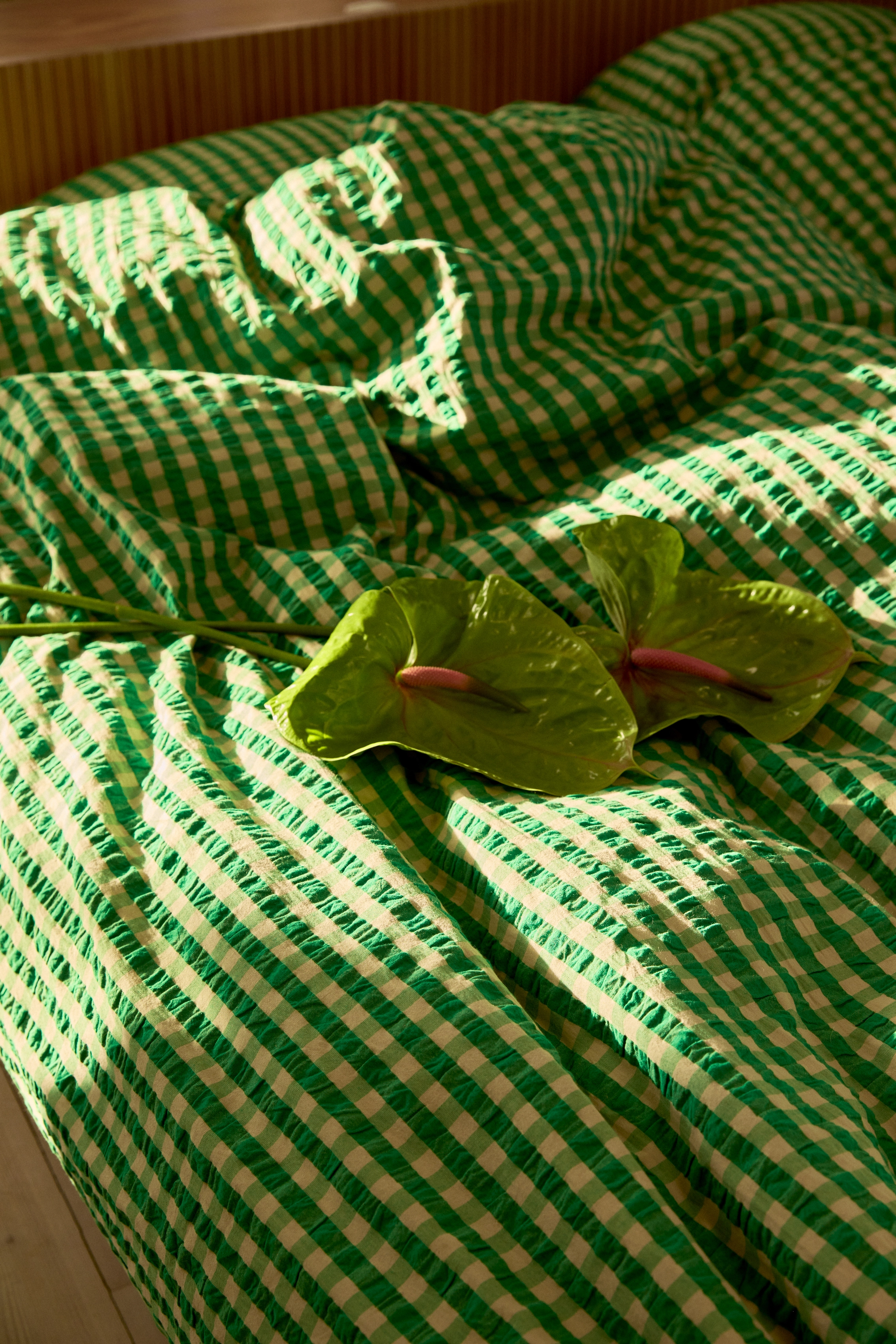 Juna - Bæk&Bølge Sengetøj 140x200 cm DK - sengesæt - green/sand - 3