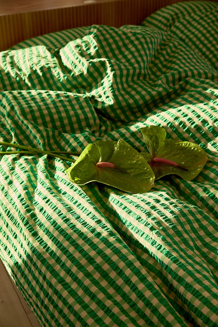 Juna - Bæk&Bølge Sengetøj 140x200 cm DK - sengesæt - green/sand - 3
