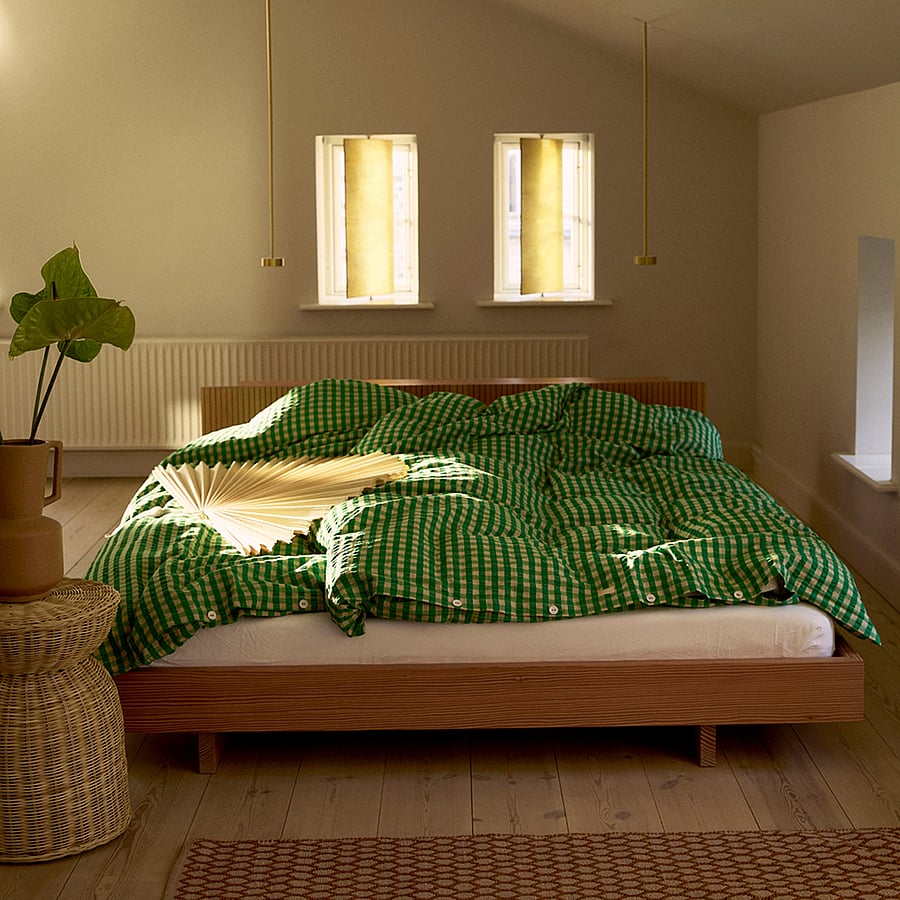 Juna - Bæk&Bølge Sengetøj 140x200 cm DK - sengesæt - green/sand - 4
