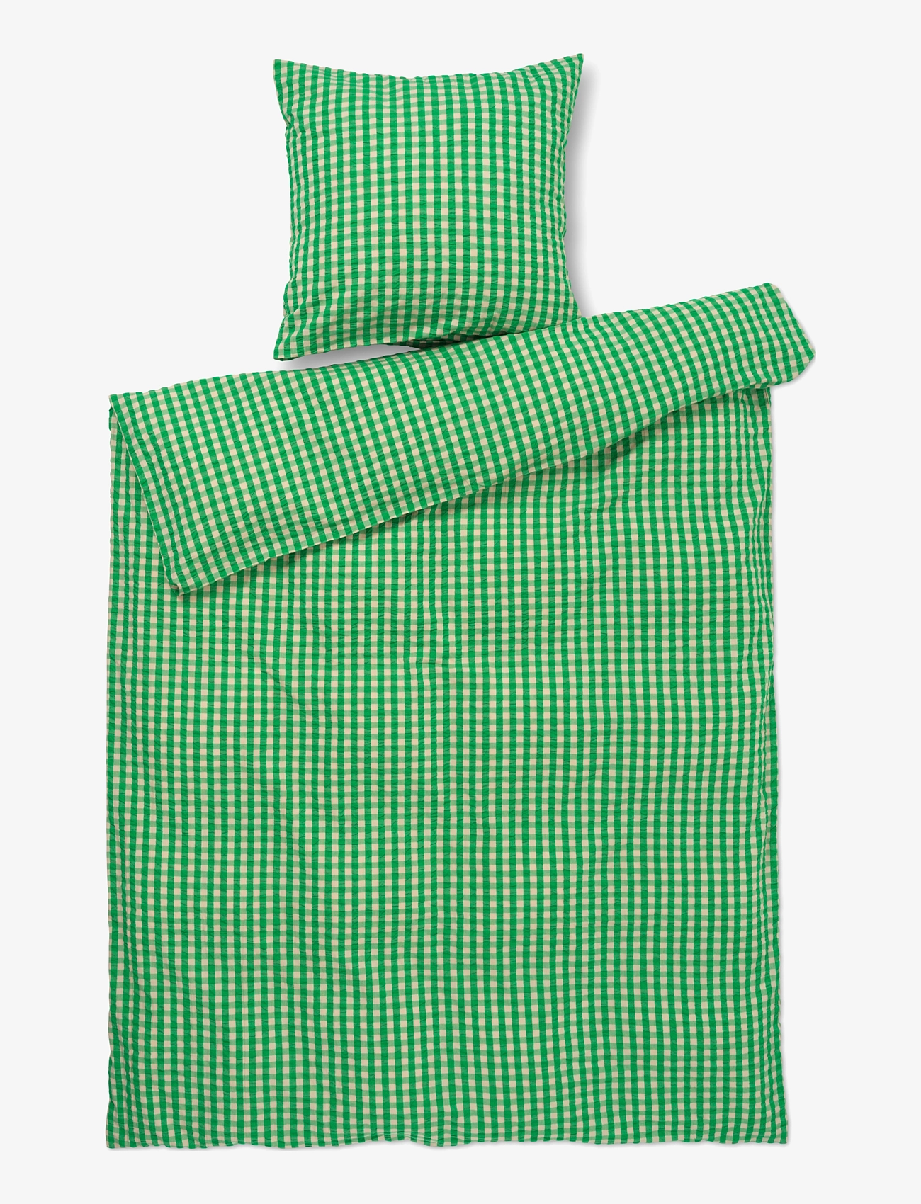 Juna Bæk&Bølge Sengetøj 140x220 cm DK - Juna - GREEN/SAND / green