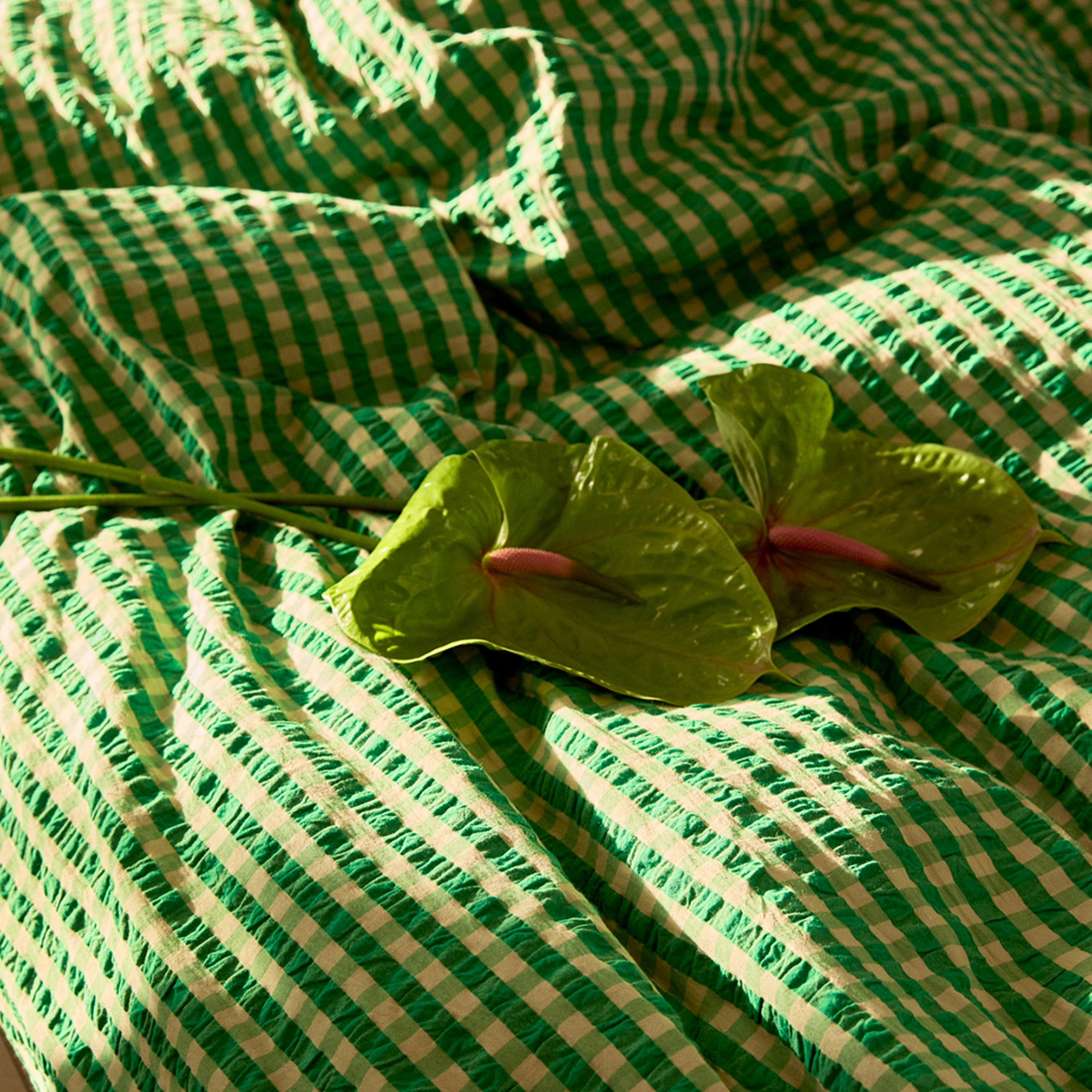 Juna - Bæk&Bølge Sengetøj 140x220 cm DK - sengesæt - green/sand - 3