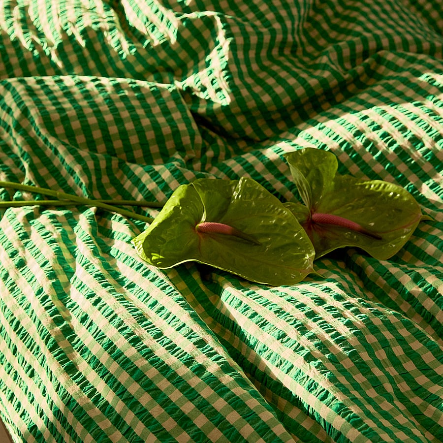 Juna - Bæk&Bølge Sengetøj 140x220 cm DK - sengesæt - green/sand - 3