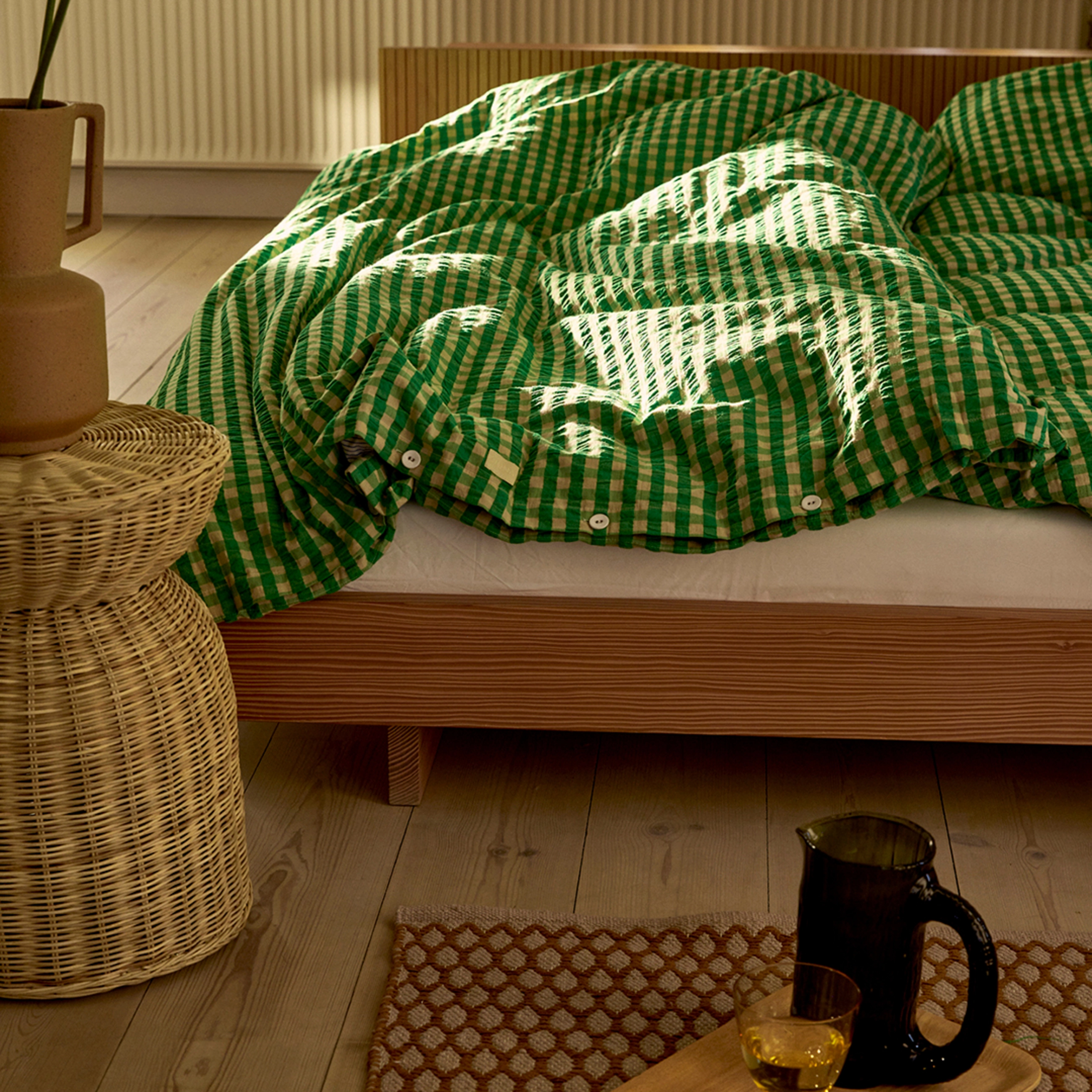 Juna - Bæk&Bølge Sengetøj 140x220 cm DK - sengesæt - green/sand - 4