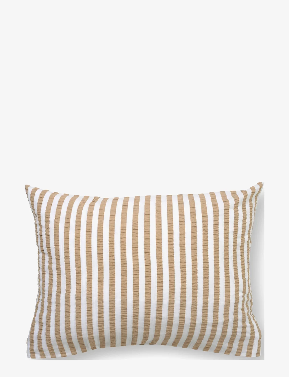Juna - Bæk&Bølge Lines Pillowcase 70x50 cm NO - sand/white - 0