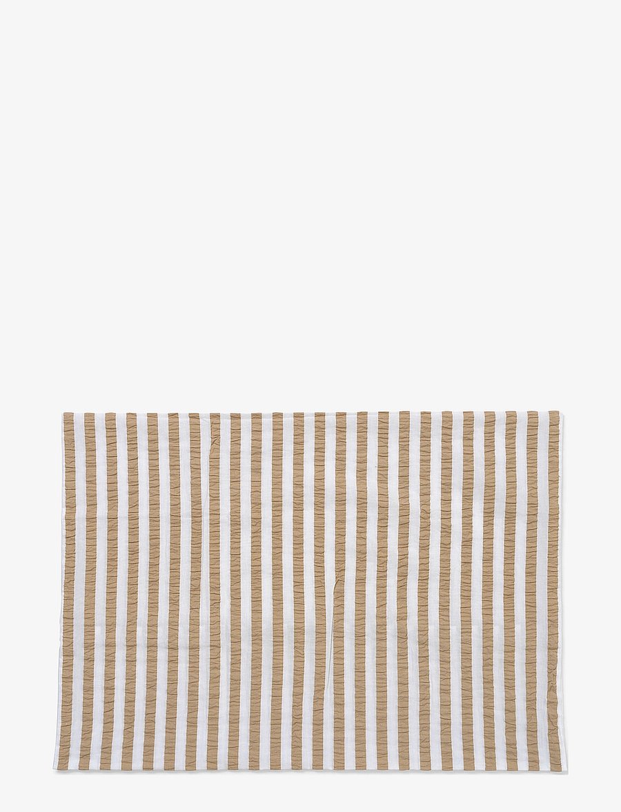 Juna - Bæk&Bølge Lines Pillowcase 70x50 cm NO - sand/white - 2