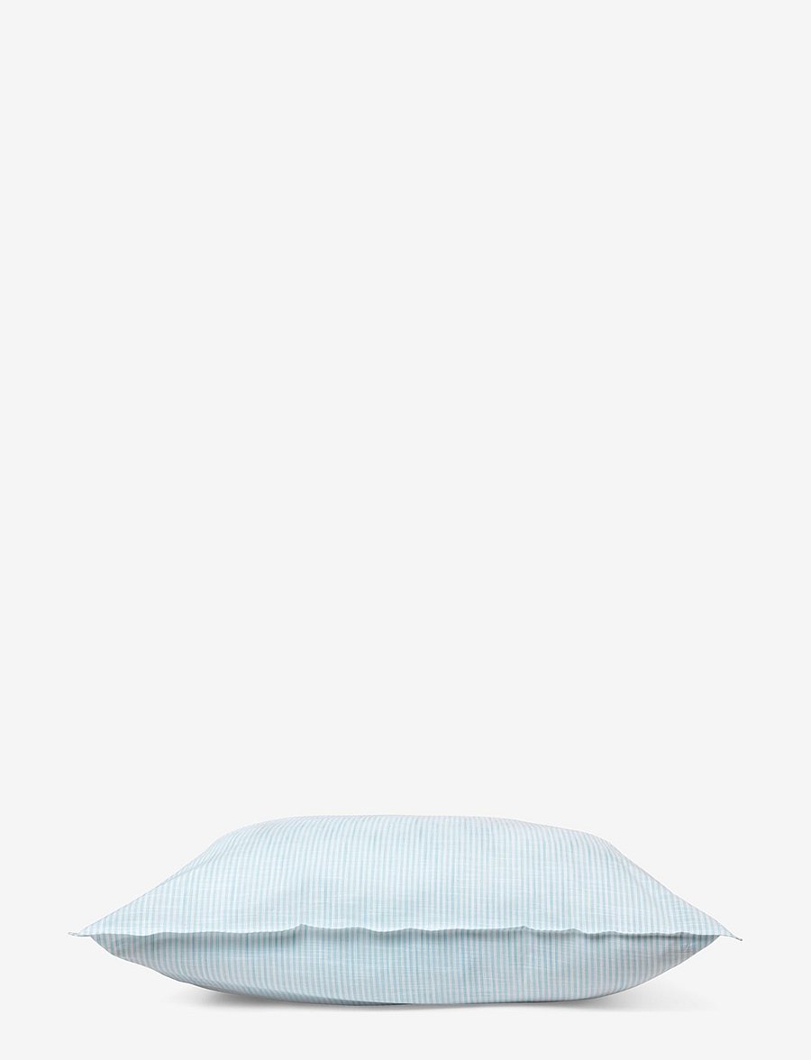 Juna - Monochrome Lines Pillowcase 63x60 cm DK - light blue/white - 1