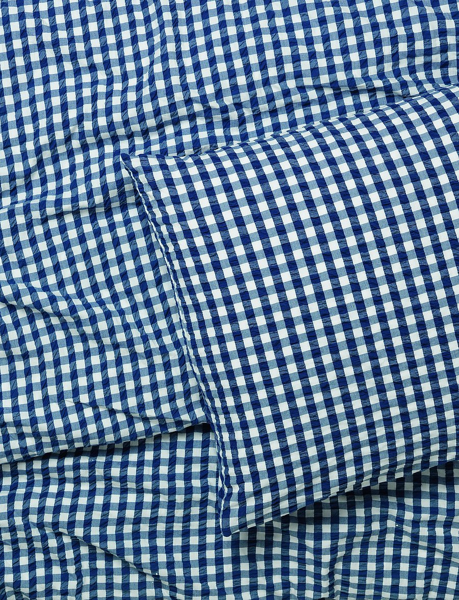 Juna - Bæk&Bølge Påslakanset / 220x220 cm SE - påslakanset - dark blue/white - 3