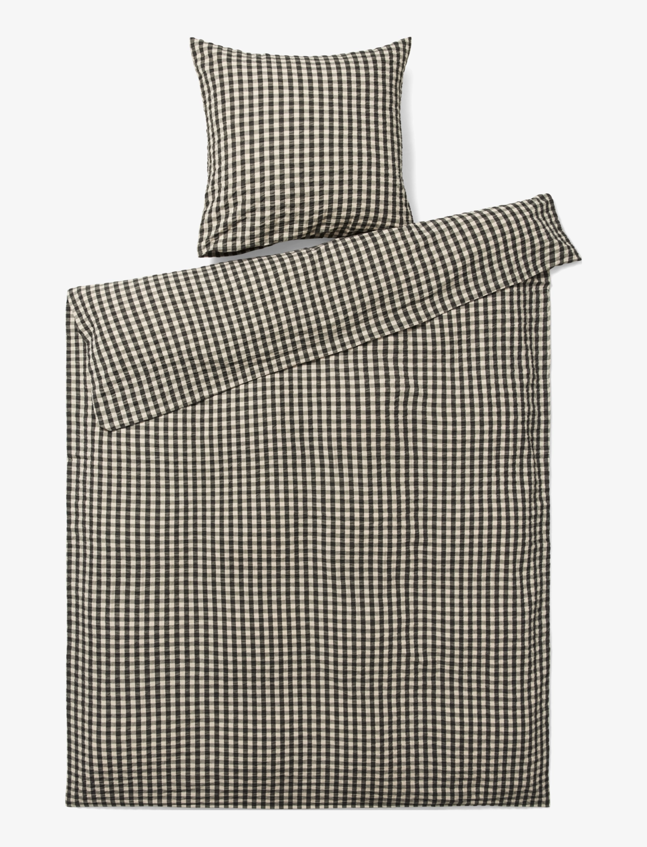 Juna Bæk&Bølge Sengetøj 140X200 Cm Sort/Sand Dk, Duvet Covers, Sort, Str: 140X200;63X60CM