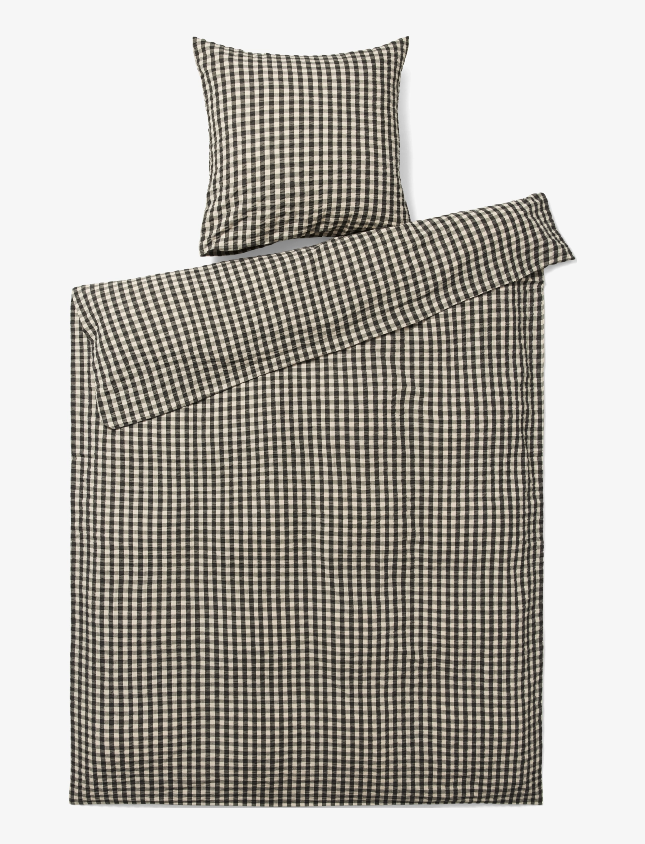 Juna Bæk&Bølge Sengetøj 140X220 Cm Sort/Sand Dk, Duvet Covers, Sort, Str: 140X220;63X60CM