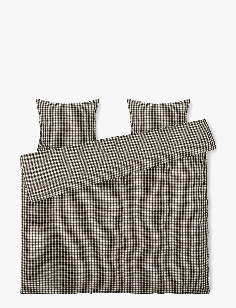 Juna - Bæk&Bølge Sengetøj 200x220 cm sort/sand DK - sengesæt - black/sand - 1