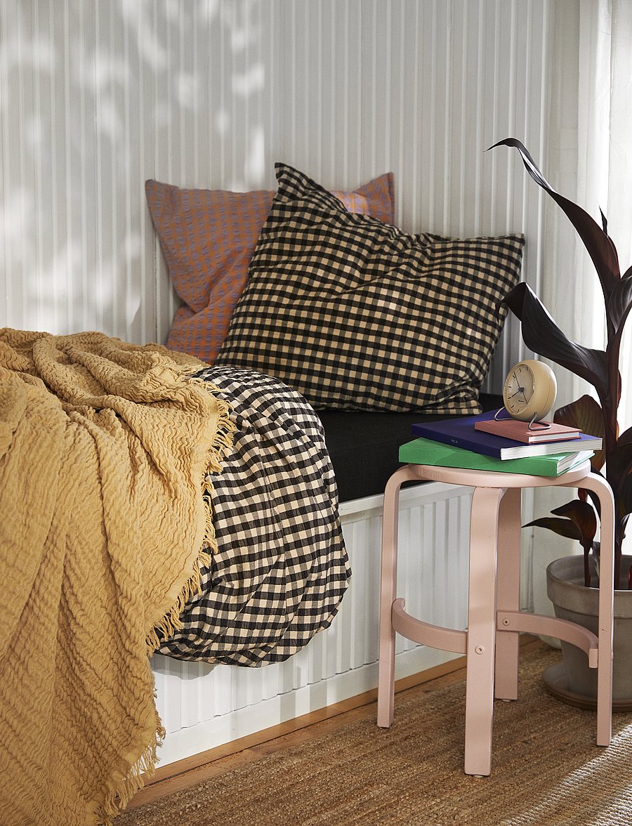 Juna - Bæk&Bølge Pudebetræk 63x60 cm sort/sand DK - pudebetræk - black/sand - 5