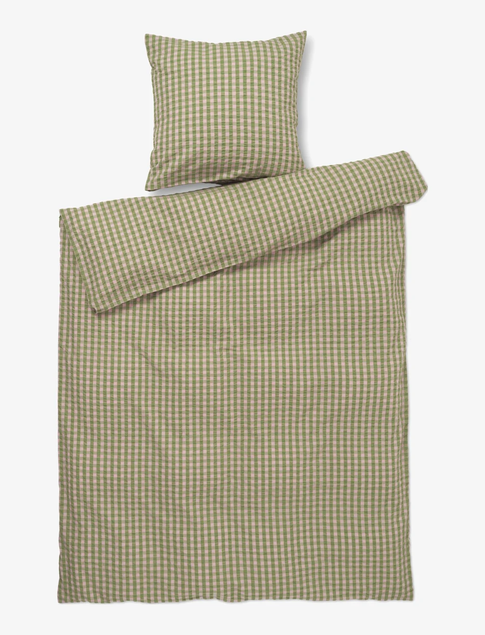 Juna - Bæk&Bølge Bed linen 140x200 cm green/soft pink DK - nach preis einkaufen - green/soft pink - 0