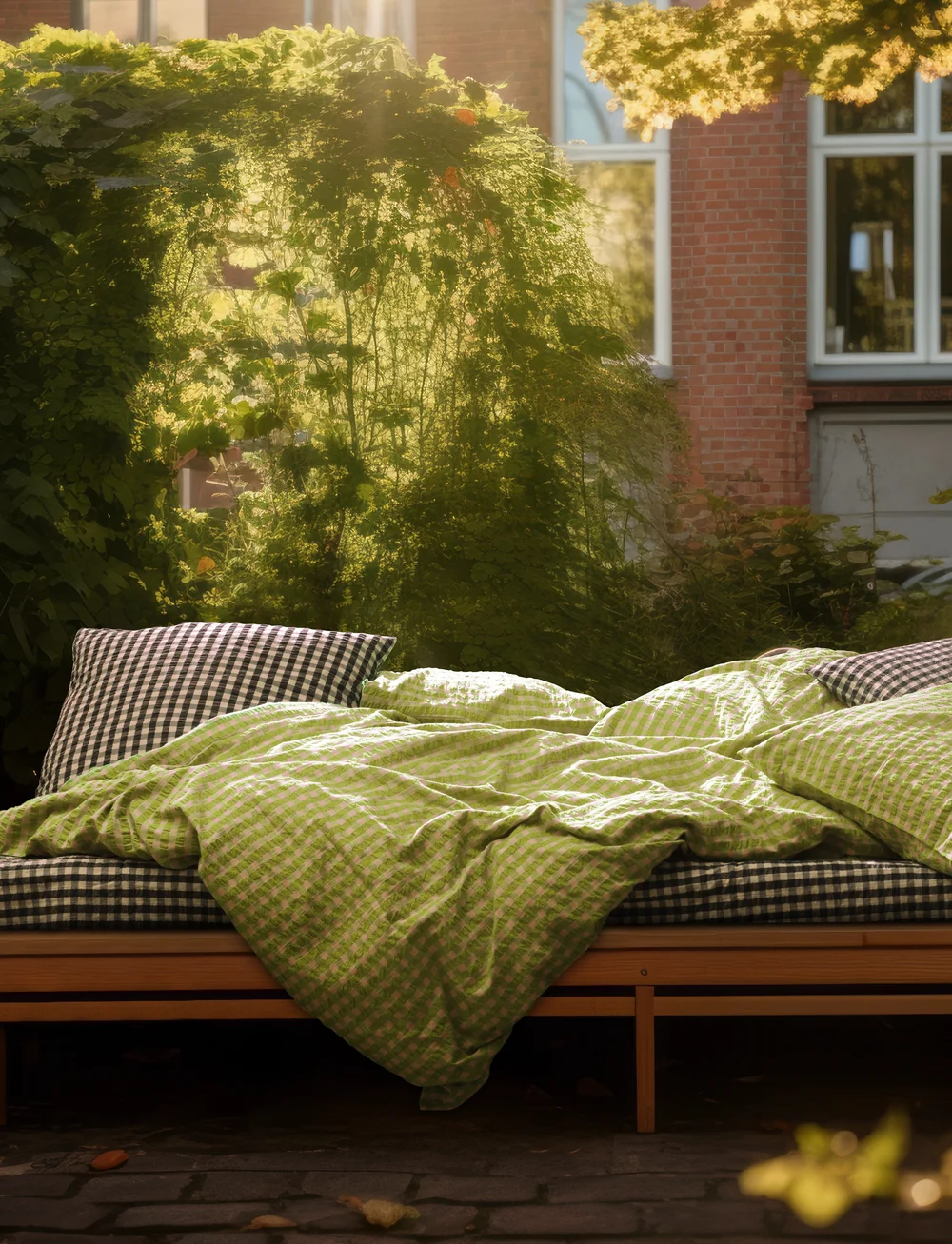 Juna - Bæk&Bølge Bed linen 140x200 cm green/soft pink DK - nach preis einkaufen - green/soft pink - 5