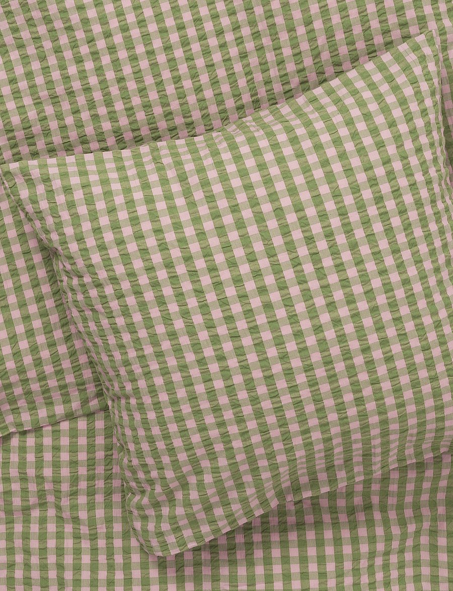Juna - Bæk&Bølge Bed linen 140x220 cm green/soft pink DK - bettwäsche-set - green/soft pink - 2