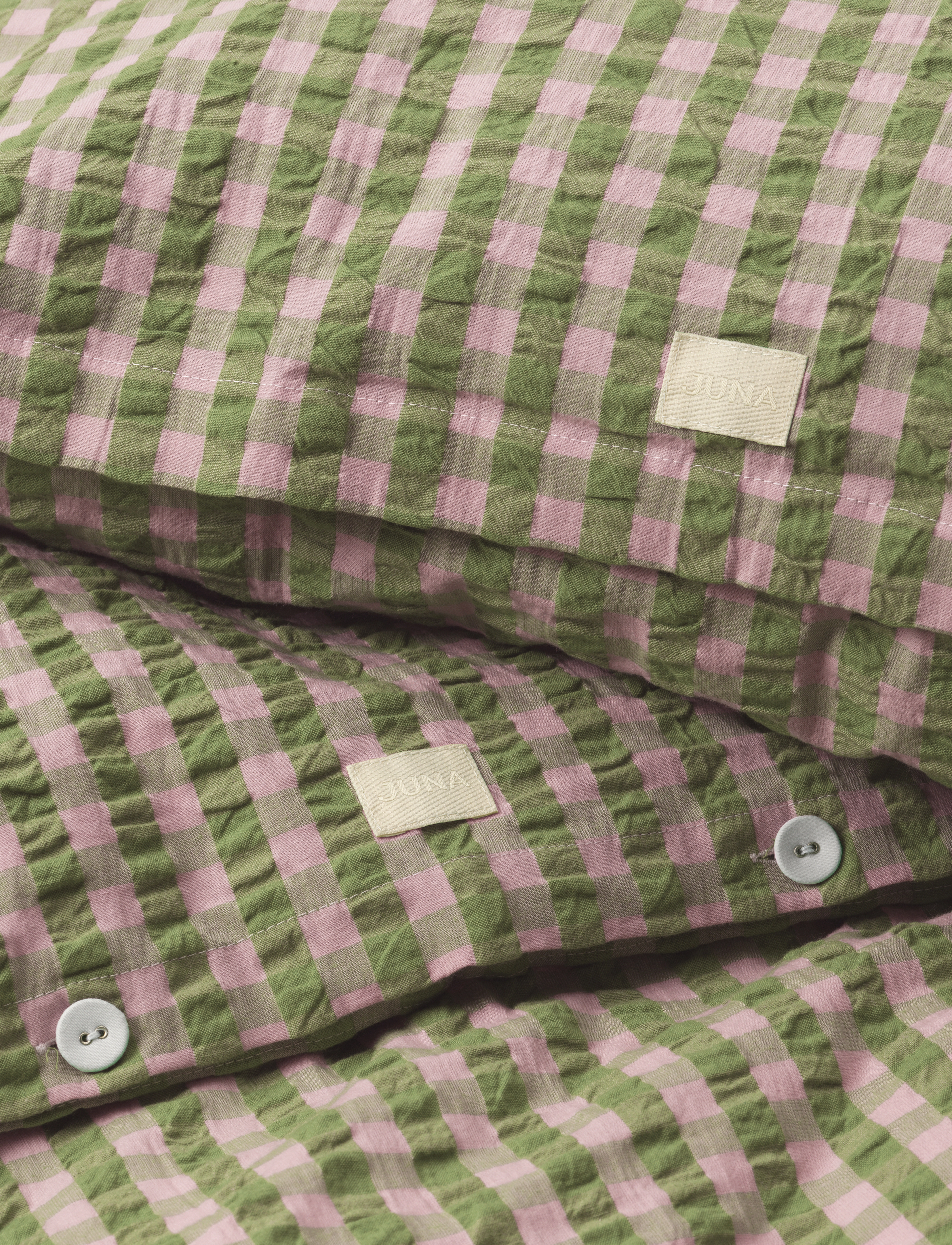 Juna - Bæk&Bølge Bed linen 140x220 cm green/soft pink DK - bettwäsche-set - green/soft pink - 3