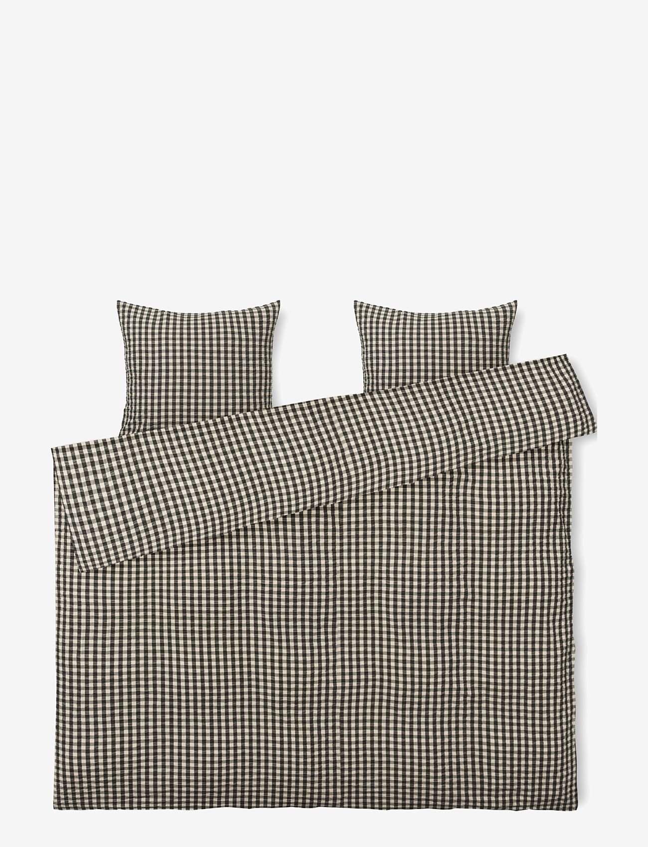 Juna - Bæk&Bølge Påslakanset 220x220 cm svart/sand SE - black/sand - 0