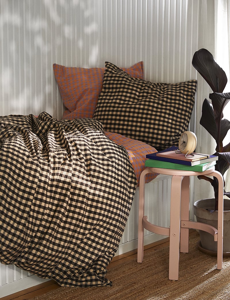 Juna - Bæk&Bølge Påslakanset 220x220 cm svart/sand SE - köp efter pris - black/sand - 2