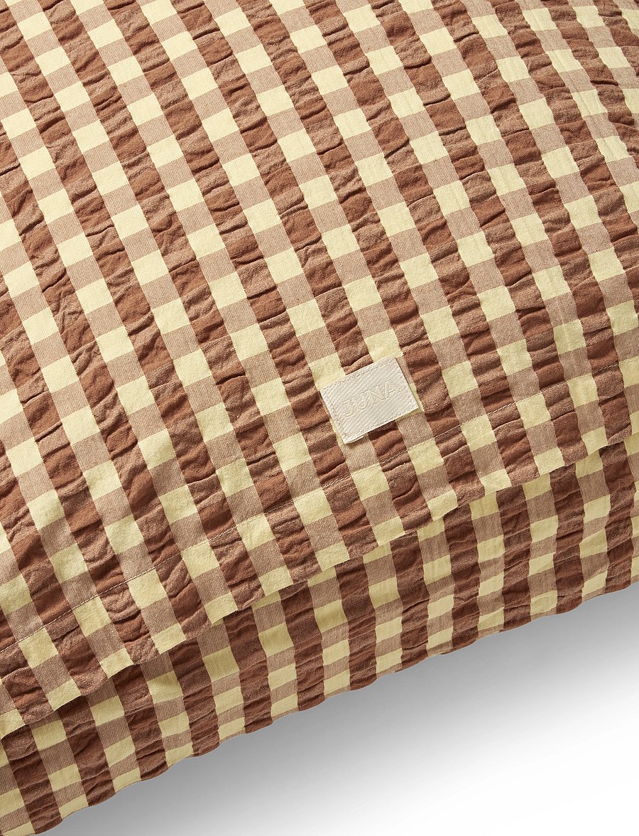 Juna - Bæk&Bølge Pudebetræk 63x60 cm kanel/gul DK - pudebetræk - cinnamon/yellow - 0