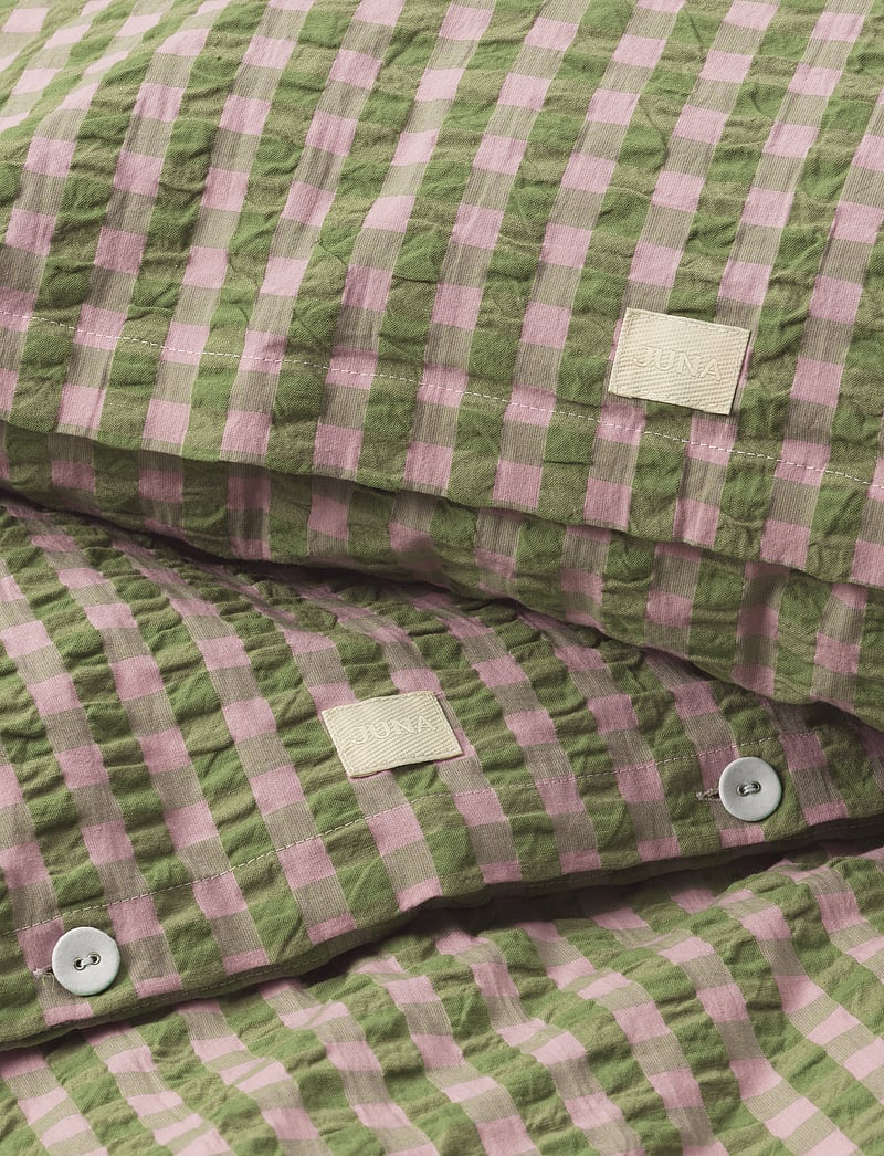 Juna - Bæk&Bølge Påslakanset 220x220 cm grön/ljus rosa SE - sängkläder - green/soft pink - 3