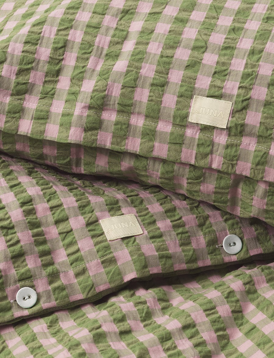 Juna - Bæk&Bølge Bed linen 220x220 cm green/soft pink SE - voodiriiete komplektid - green/soft pink - 3