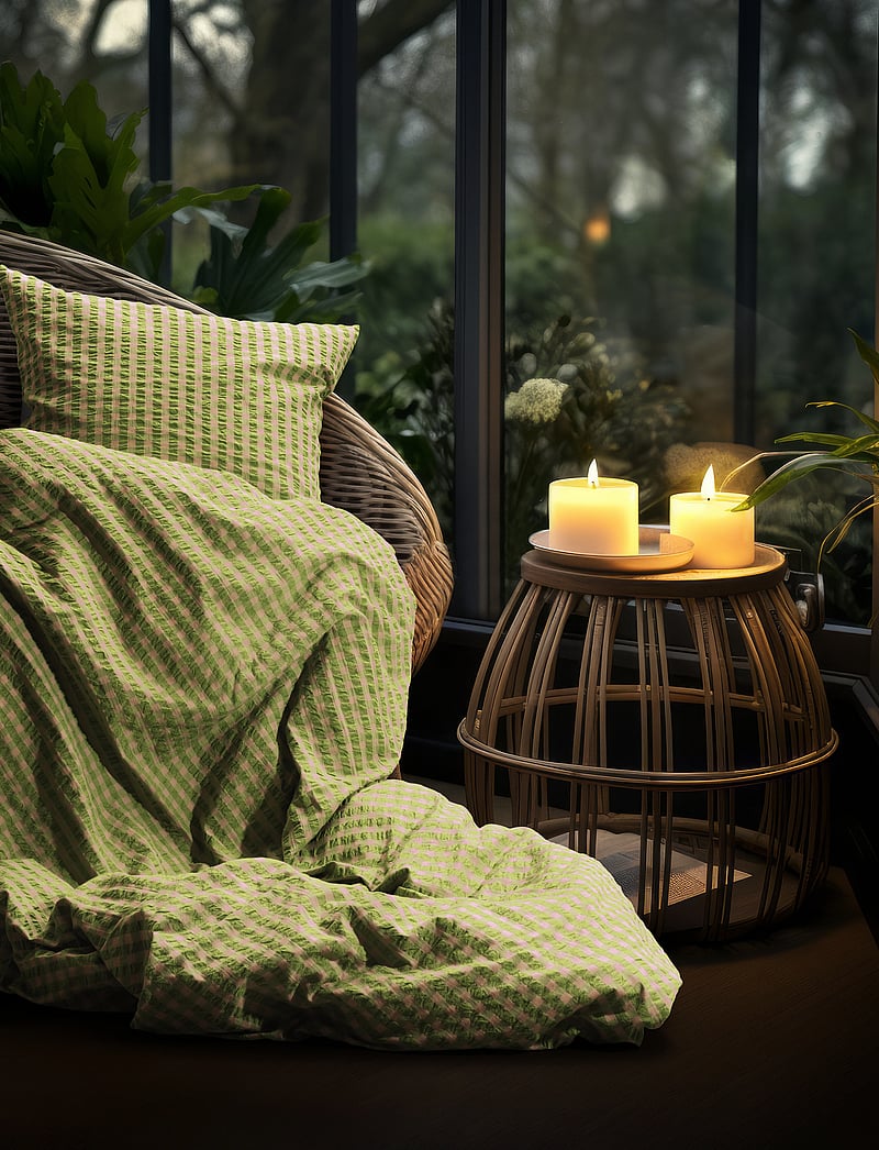 Juna - Bæk&Bølge Påslakanset 220x220 cm grön/ljus rosa SE - sängkläder - green/soft pink - 4