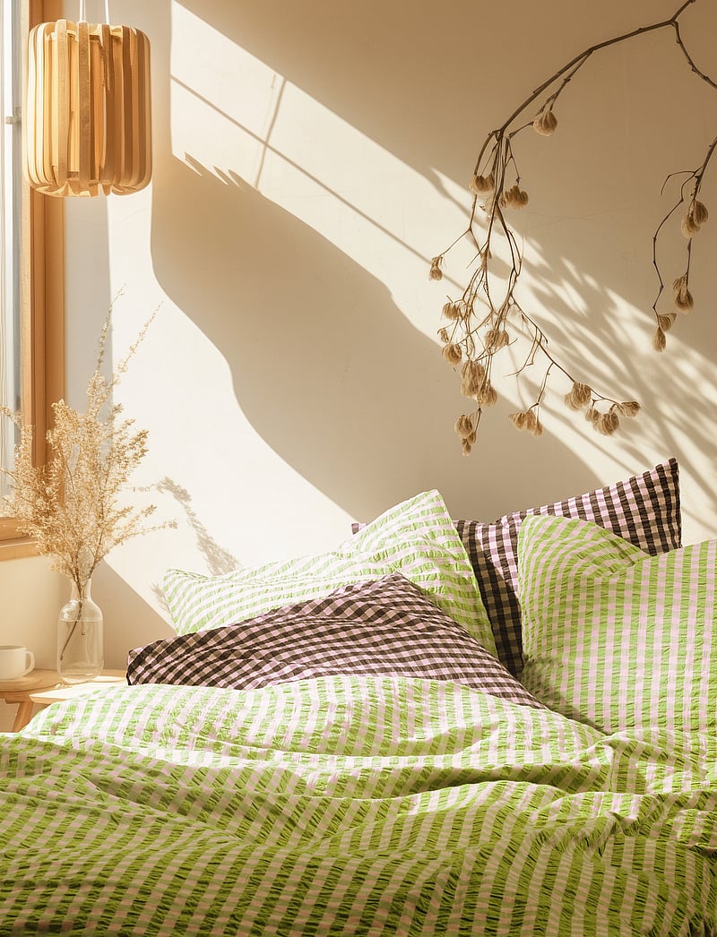 Juna - Bæk&Bølge Örngott 60x50 cm grön/ljus rosa SE - sängkläder - green/soft pink - 4