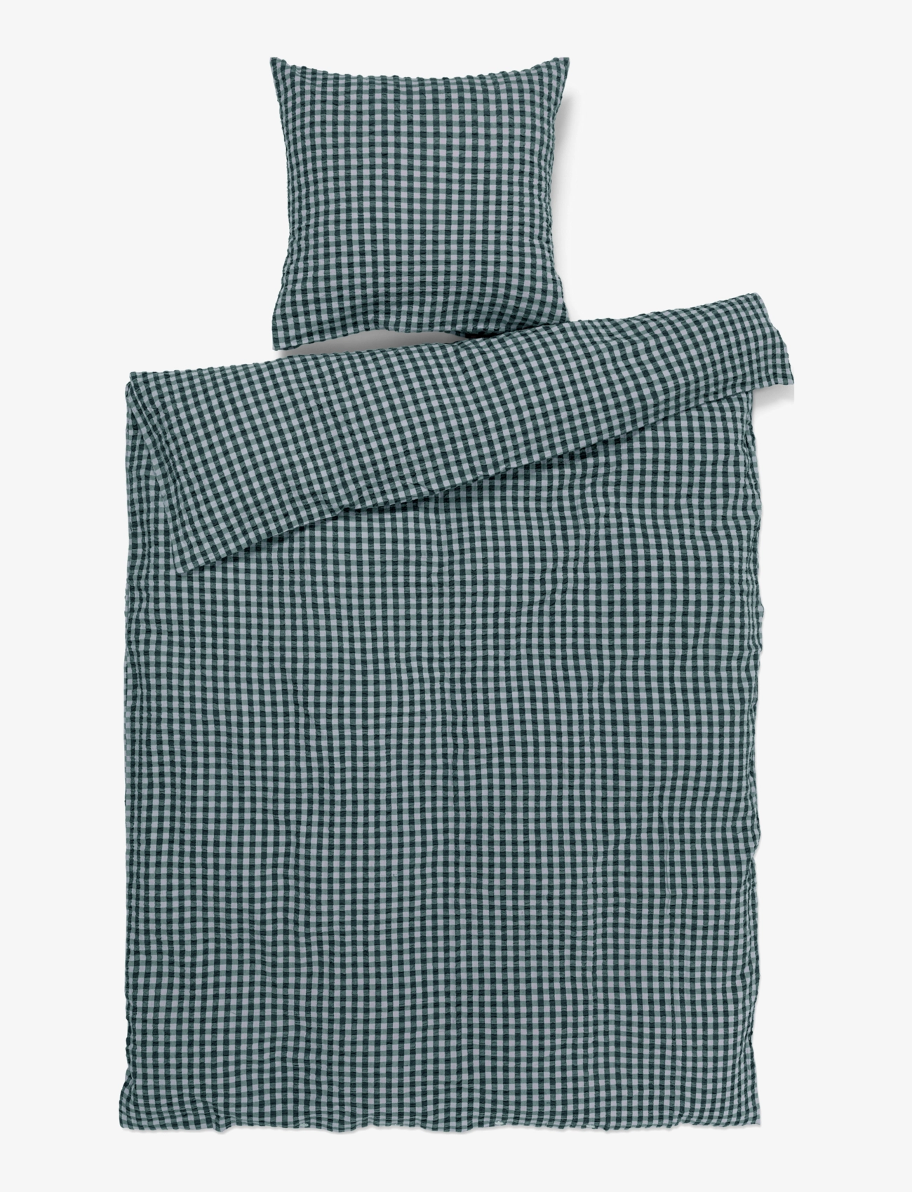 JUNA Bæk&Bølge Sengetøj 140X220 Cm Grøn/Lys Blå Dk Blau - 140X220CM 60X63CM - Unisex
