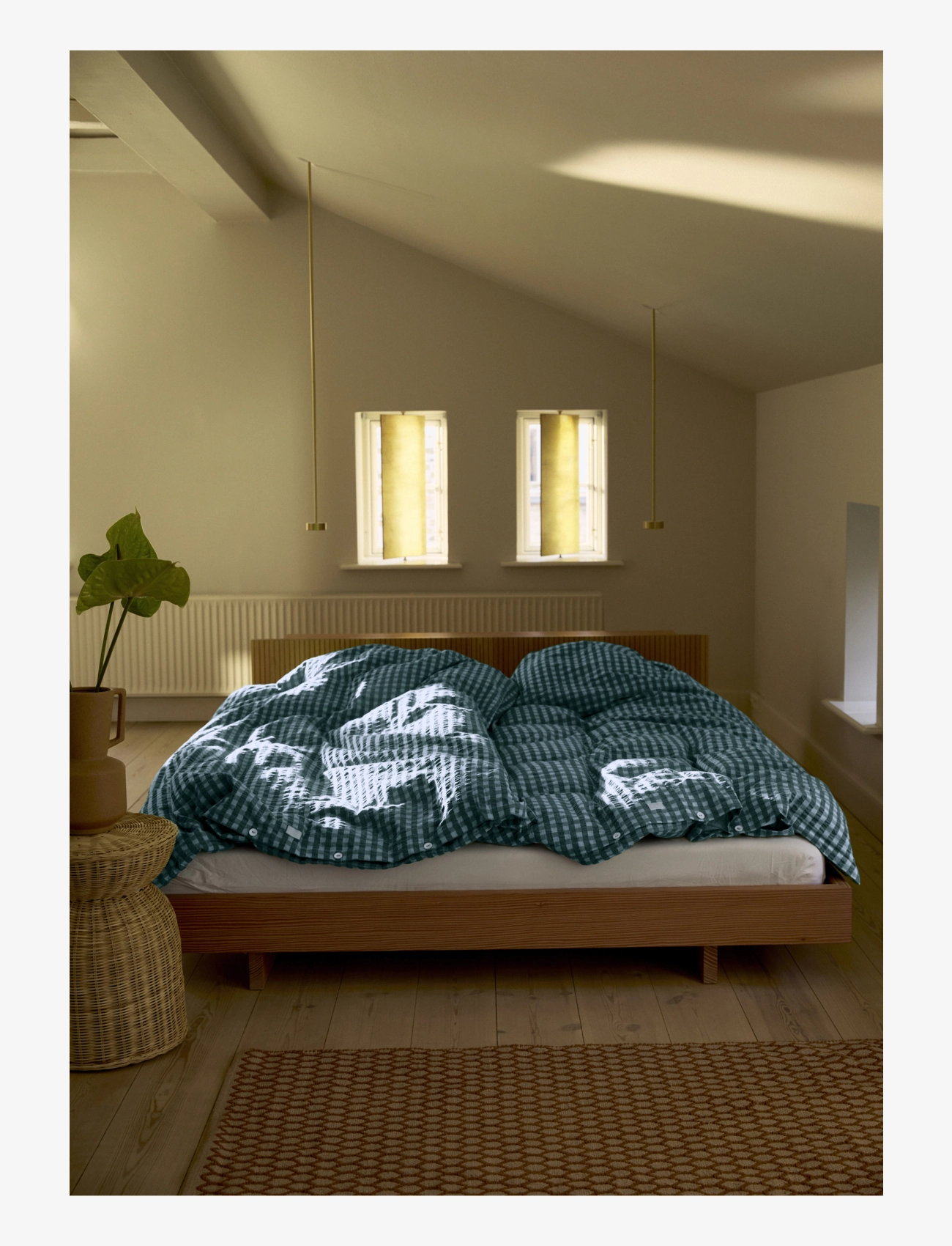 Juna - Bæk&Bølge Sengetøj 200x220 cm grøn/lys blå DK - sengesæt - green/light blue - 3