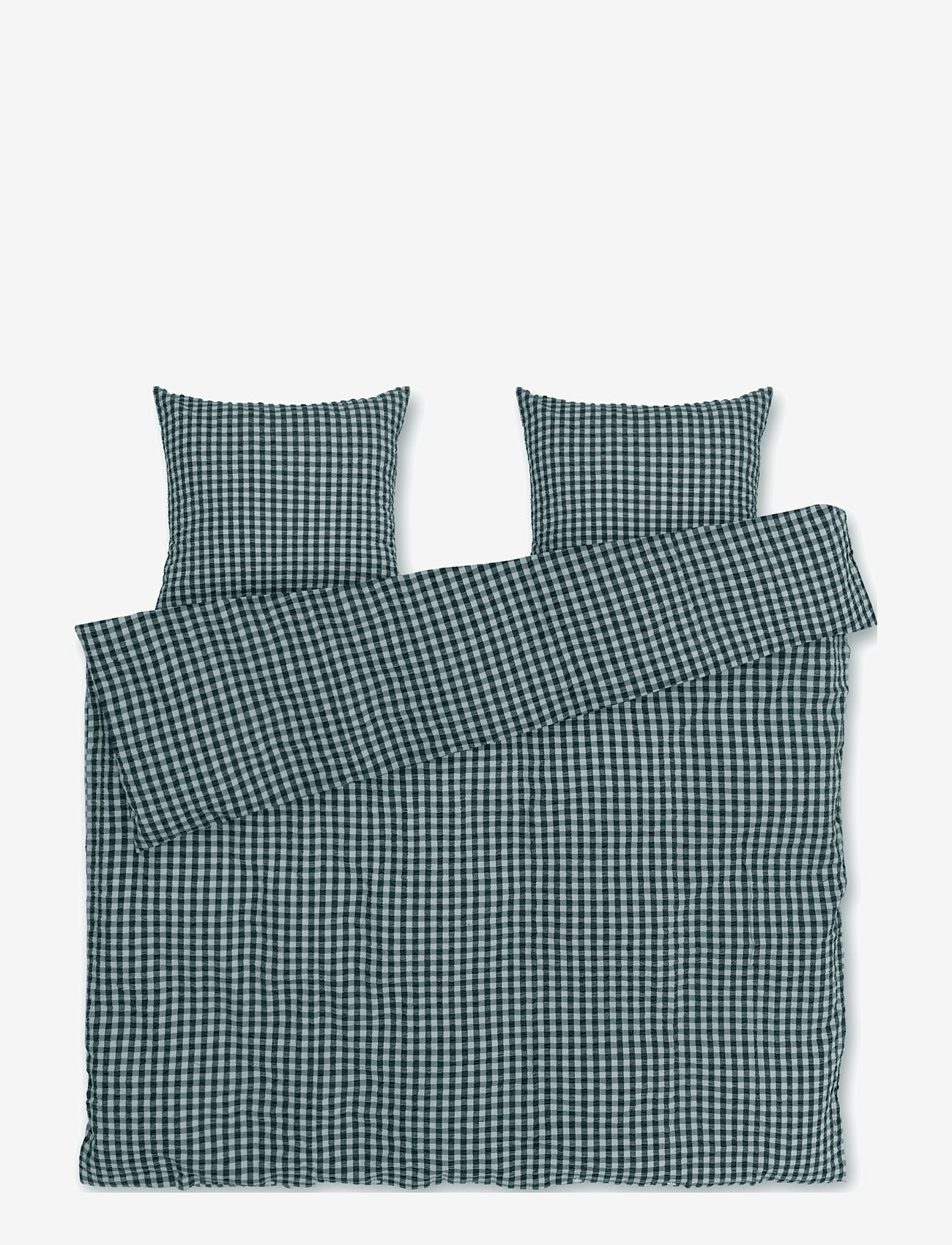 Juna - Bæk&Bølge Påslakanset 220x220 cm grön/ljusblå SE - sängkläder - green/light blue - 0