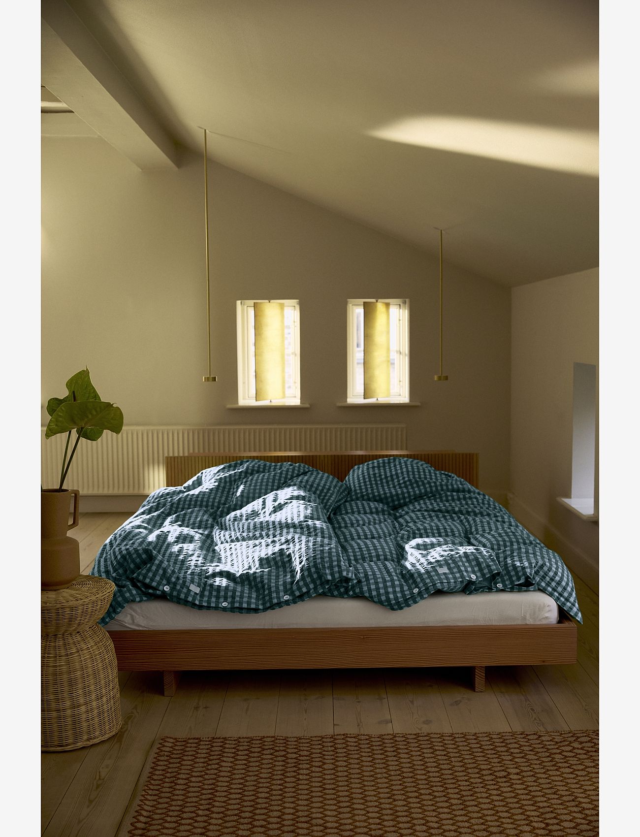 Juna - Bæk&Bølge Påslakanset 220x220 cm grön/ljusblå SE - sängkläder - green/light blue - 2