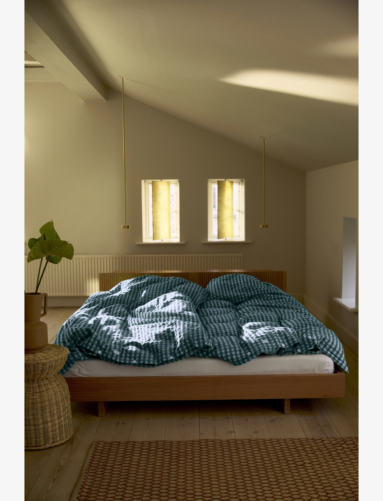 Juna - Bæk&Bølge Bed linen 220x220 cm green/light blue SE - voodiriiete komplektid - green/light blue - 3