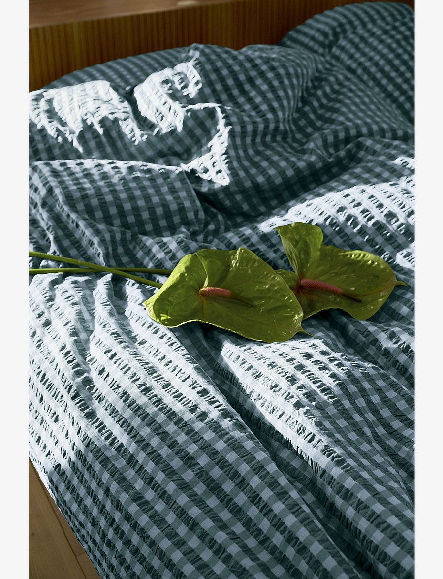 Juna - Bæk&Bølge Bed linen 220x220 cm green/light blue SE - voodiriiete komplektid - green/light blue - 4