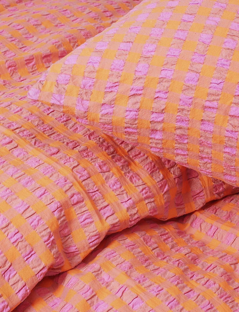 Juna - Bæk&Bølge Påslakanset 220x220 cm pink/orange SE - köp efter pris - pink/orange - 1