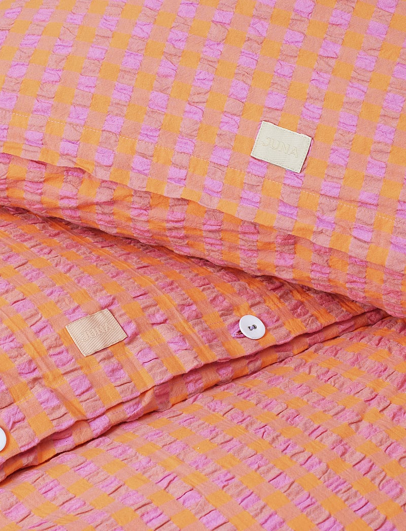 Juna - Bæk&Bølge Påslakanset 220x220 cm pink/orange SE - köp efter pris - pink/orange - 2