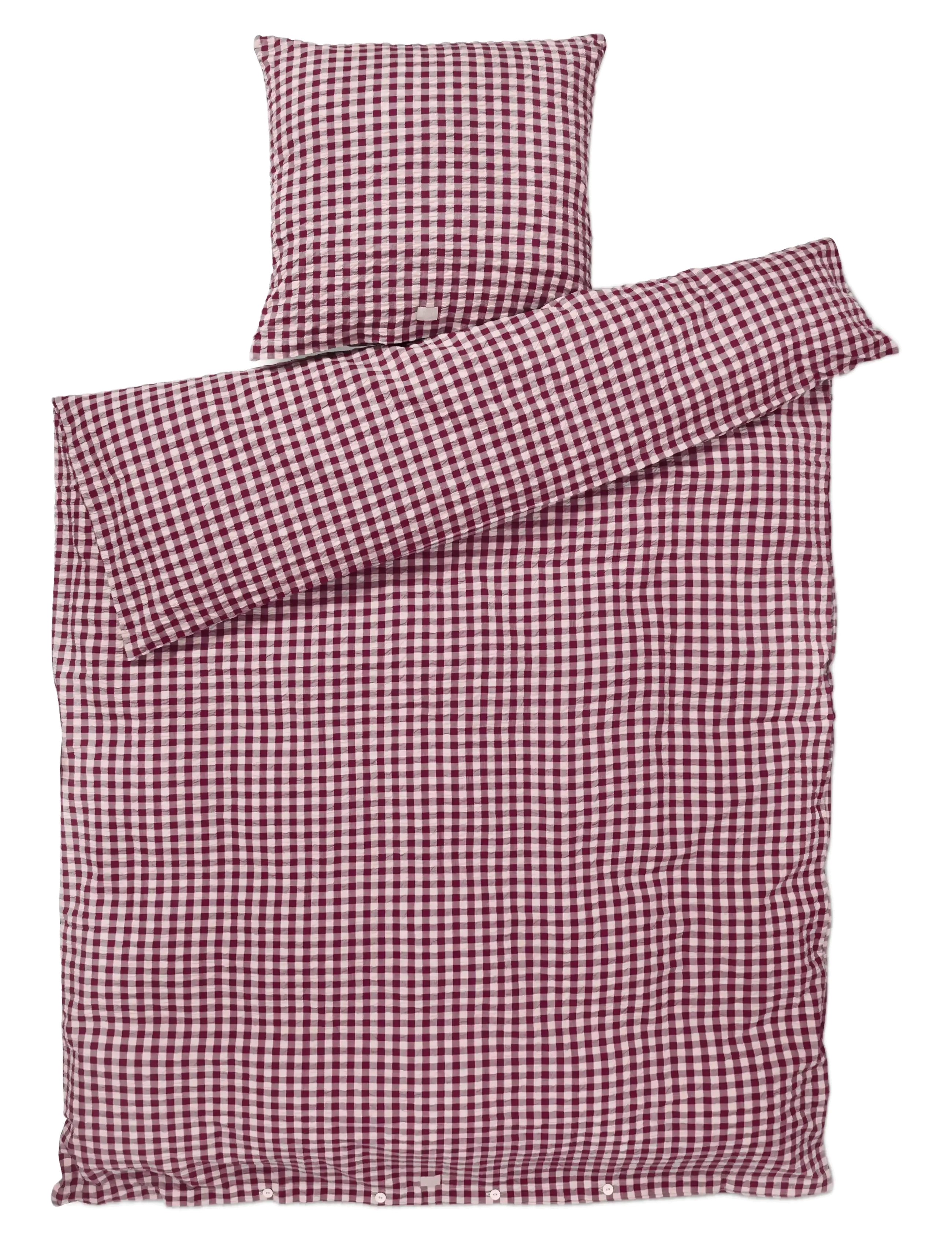 Juna Bæk&Bølge Sengetøj 140X220 Cm Blomme/Rosa Dk, Duvet Covers, Pink, Str: 220X 140CM;60X 63CM