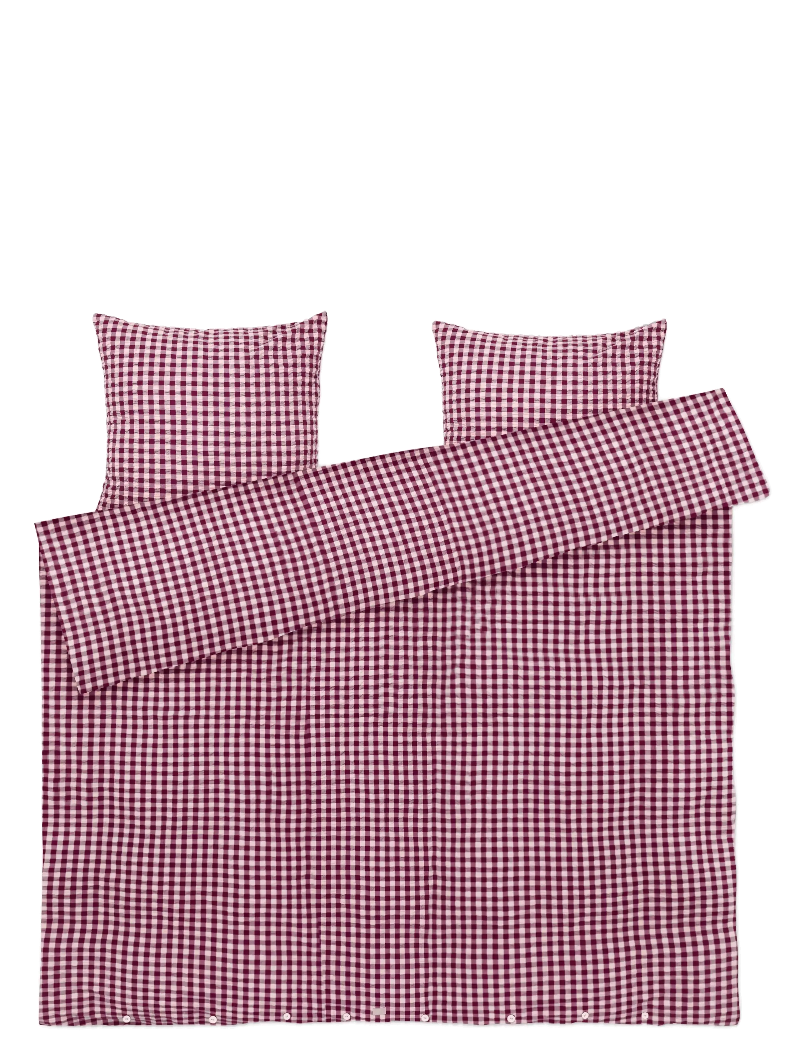 Juna Bæk&Bølge Sengetøj 200X220 Cm Blomme/Rosa Dk, Bed Sæt, Rød, Str: 220X200CM;60X 63CM
