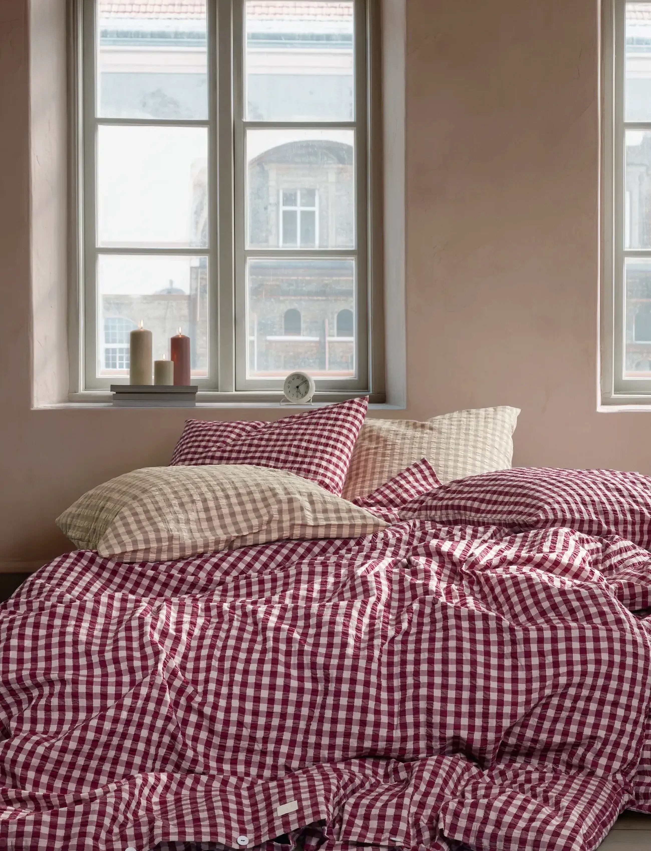 Juna - Bæk&Bølge Bed linen 200x220 cm plum/rose DK - rúmföt - plum/rose - 2